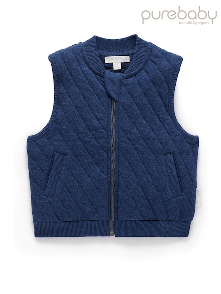 Purebaby Blue Quilted Vest (H99719) | AED146