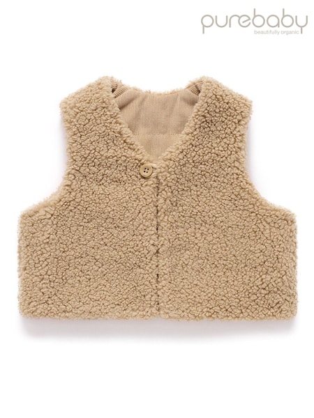Purebaby Natural Shearling Reversible Vest (H99720) | AED163