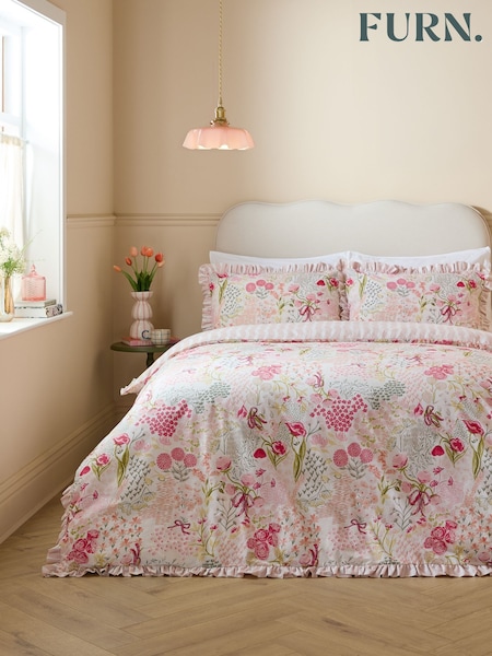 Furn Pink Pebble Gardenia Reversable Duvet Cover Set (H99897) | €44 - €79