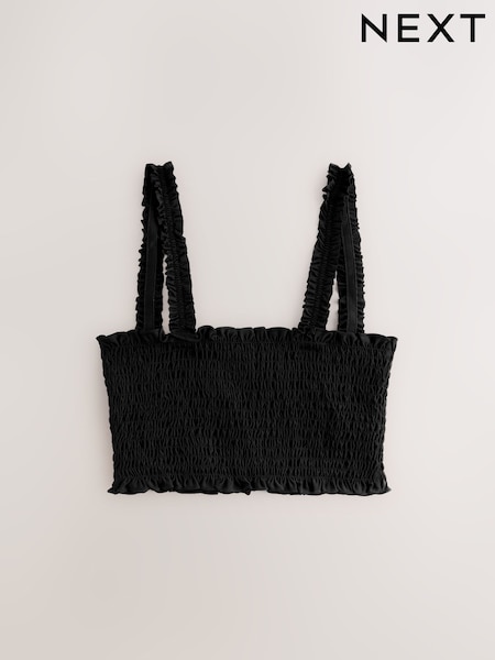 Black Shirred Bandeau Bikini Top (H99931) | €31.50