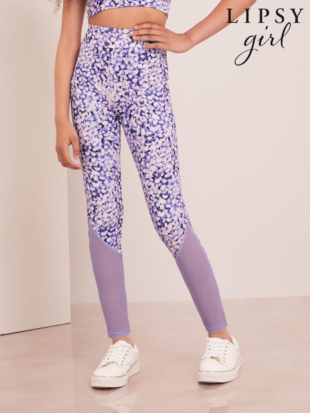Lipsy Purple Printed High Waist Active Legging (JQ7432) | €12.50 - €18.50