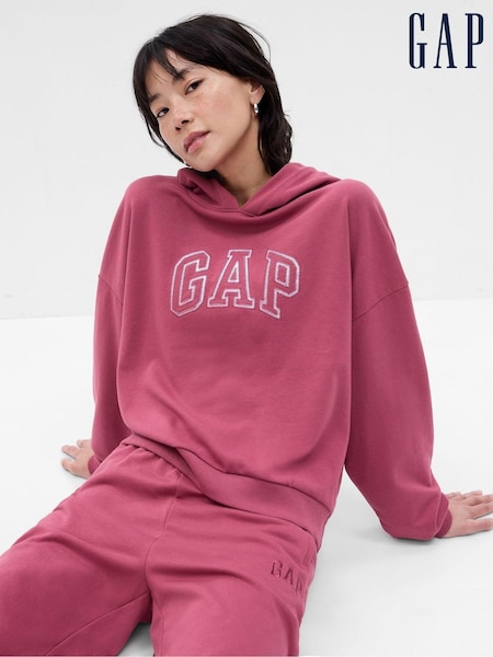 Gap Pink Vintage Soft Arch Logo Long Sleeve Hoodie (K01918) | €30