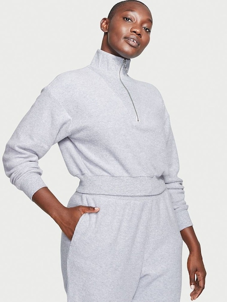 Victoria's Secret Medum Heather Grey Half Zip High Neck Lounge Sweatshirt (K07195) | €19.50