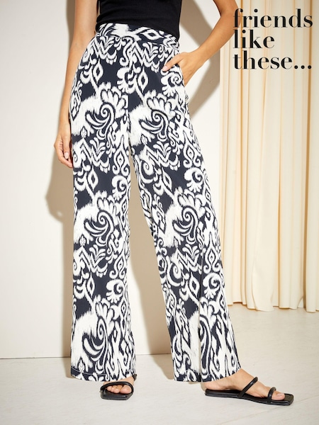 Friends Like These Wide Leg Pull On Trousers (K07592) | 114 LEI