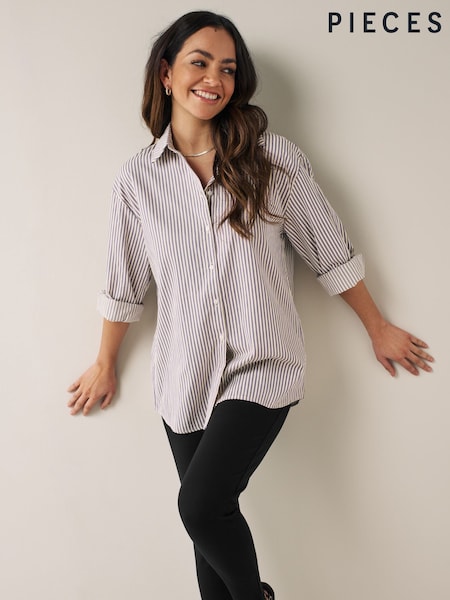 В полоску - Pieces Classic Oxford Workwear Shirt (K07935) | €19