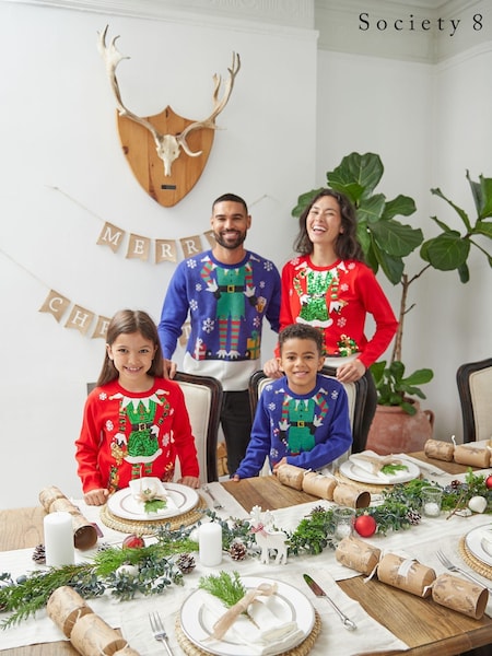 Society 8 Blue Elf Christmas Jumper - Mens (K07942) | €21