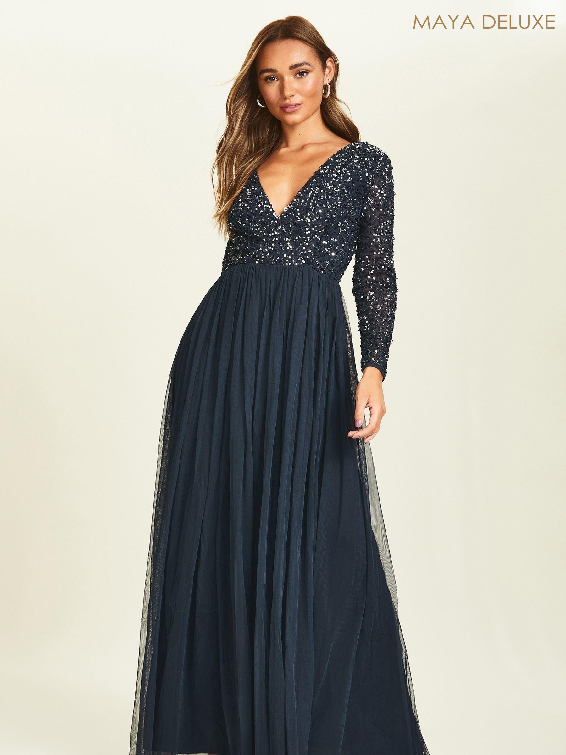 Maya long sleeve maxi dress store
