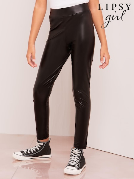 Lipsy Black PU Legging (K09384) | AED23 - AED34