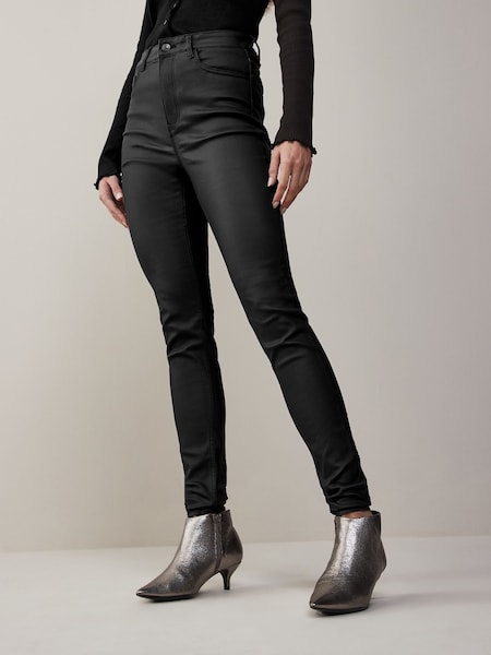 NOISY MAY Black Coated High Waisted Skinny Jean (K13857) | €15.50