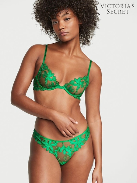 Victoria's Secret Verdant Green Embroidered Thong Knickers (K15001) | €9.50