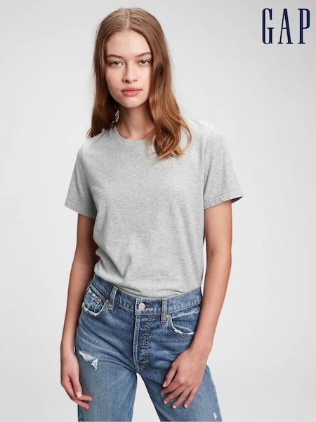 Gap Grey Crew Neck Vintage 100% Organic Cotton Short Sleeve T-Shirt (K17442) | €26