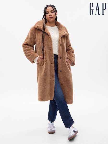 Gap Brown Long Sherpa Coat (K17872) | €53