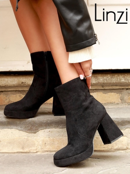 Linzi Stella Block Heel Platform Ankle Boot (K19758) | € 25