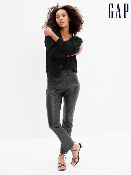 Gap Black High Waisted Slim Faux-Leather Trousers (K20213) | €19.50