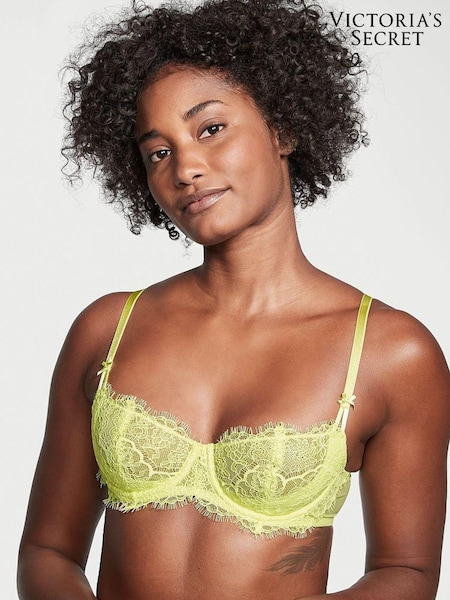Victoria's Secret Lime Citron Yellow Unlined Balcony Lightly Lined Lace Demi Bra (K21160) | €27