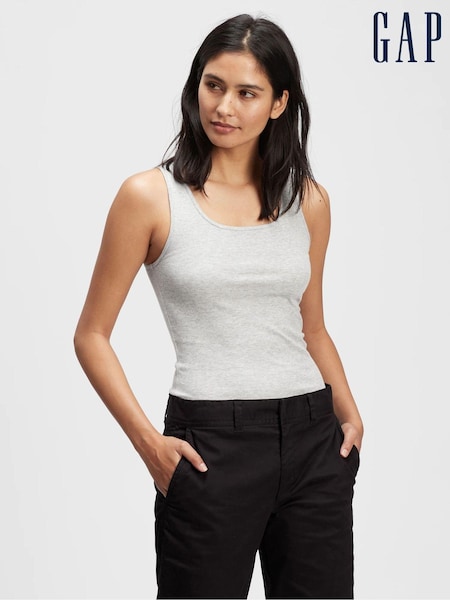 Grau - Gap Geripptes Trägertop mit U-Ausschnitt (K21228) | 15 €