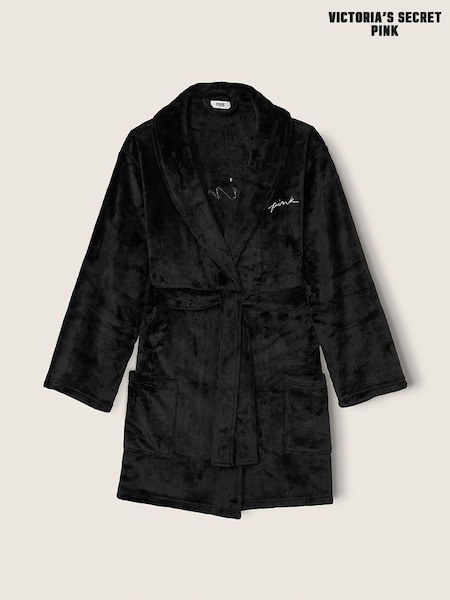 Victoria's Secret PINK Pure Black Cosy Long Sleeve Dressing Gown (K21642) | €53