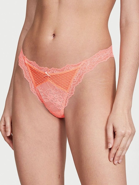 Victoria's Secret Neon Nectar Orange Thong Lace Knickers (K22435) | €10.50
