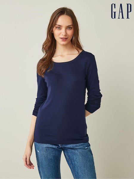 Gap Navy Blue Favourite Long Sleeve Crewneck T-Shirt (K23051) | €2
