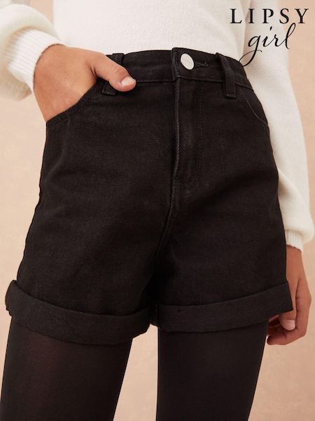 Lipsy Black Denim Mom Shorts (K24276) | € 5 - € 8