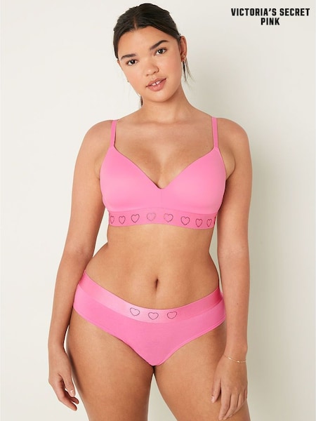 Victoria's Secret PINK Dreamy Pink Heart Shine Smooth Lightly Lined Non Wired T-Shirt Bra (K24556) | €15.50