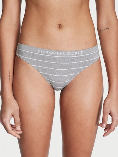 Victoria's Secret Grey Heather Stripe Thong Knickers (K24697) | €10.50
