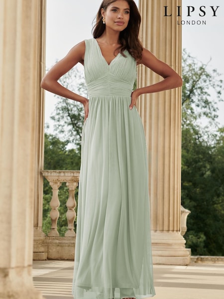 Lipsy Green Empire Sleeveless Bridesmaid Maxi Dress (K25814) | €44