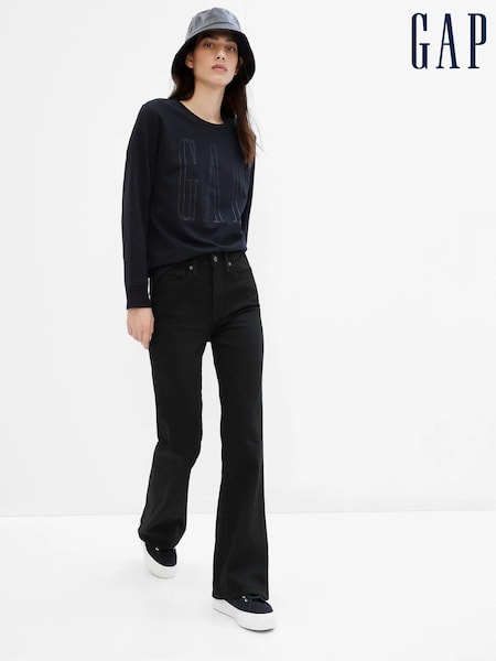 Gap Black High Waisted Stretch 70s Flare Jeans (K27207) | €71