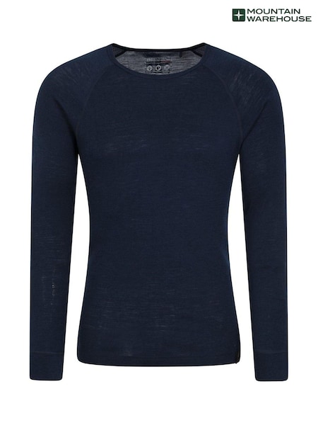 Синий - Термо топ из мериносовой мерзки с длинными рукавами Mountain Warehouse - Mens (K28135) | €31