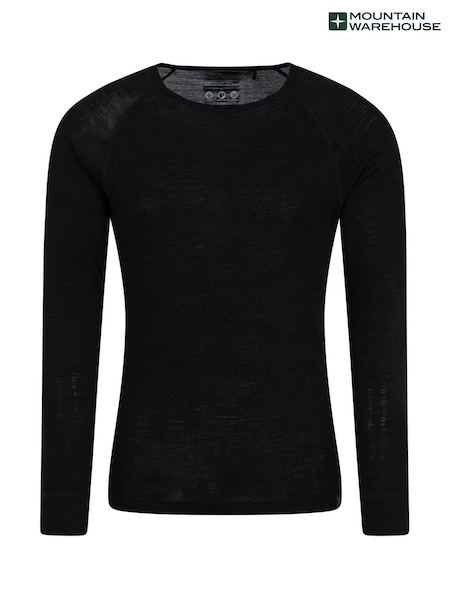 Mountain Warehouse Black Merino Long Sleeved Thermal Top - Mens (K28140) | €32