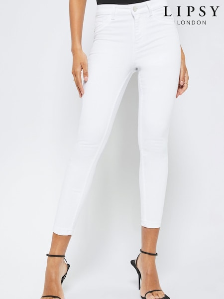 Lipsy White Mid Rise Skinny Kate Jeans (K28856) | €11