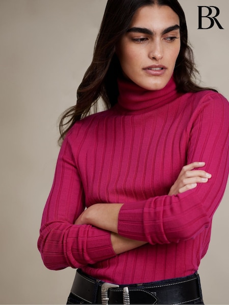 Banana Republic Pink Lucci Merino Turtleneck Jumper (K29443) | €31