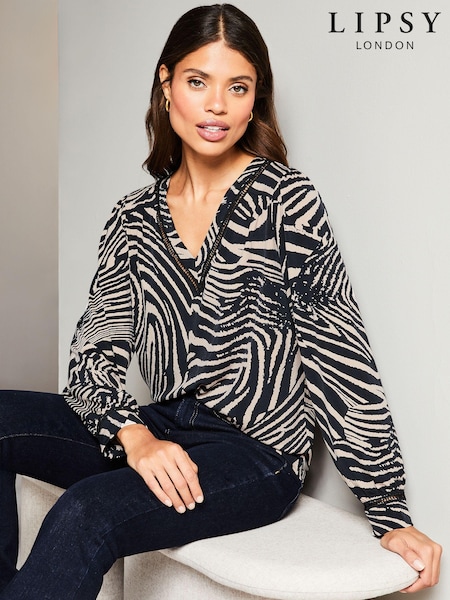 Lipsy V Neck Trim Long Sleeve Top (K30205) | 11 €
