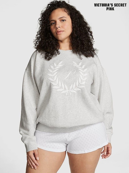 Victoria's Secret PINK Heather Stone Grey Fleece Sweatshirt (K30809) | €22