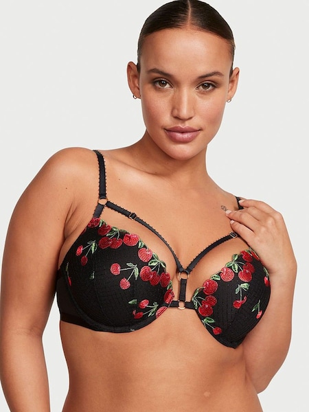 Victoria's Secret Cherry Black Push Up Embroidered Bra (K30924) | €30