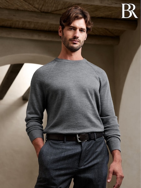 Banana Republic Grey Merino Wool Cori Crew Neck Jumper (K32449) | €114