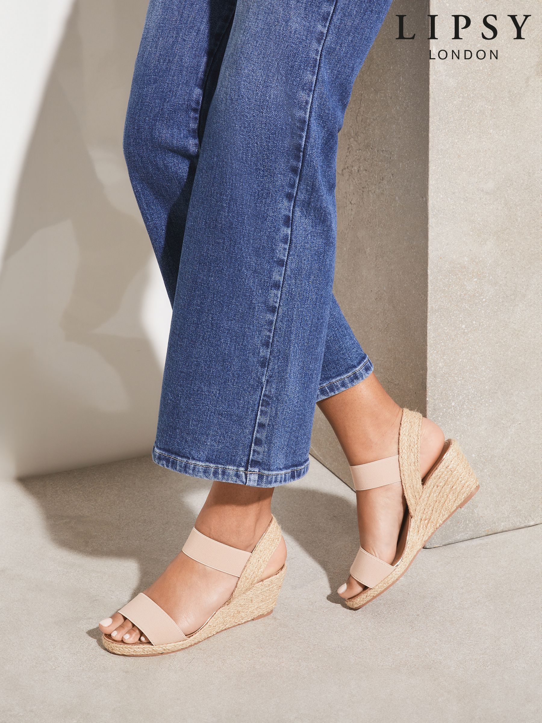 Wide nude wedges store