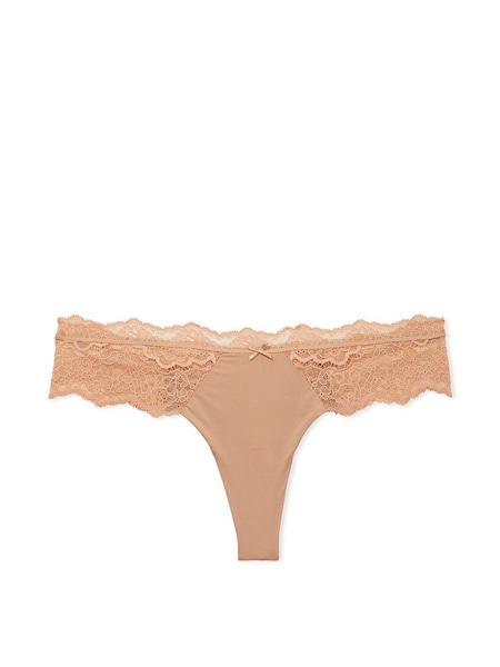 Victoria's Secret Sweet Praline Nude Lace Trim Thong Knickers (K33521) | €7