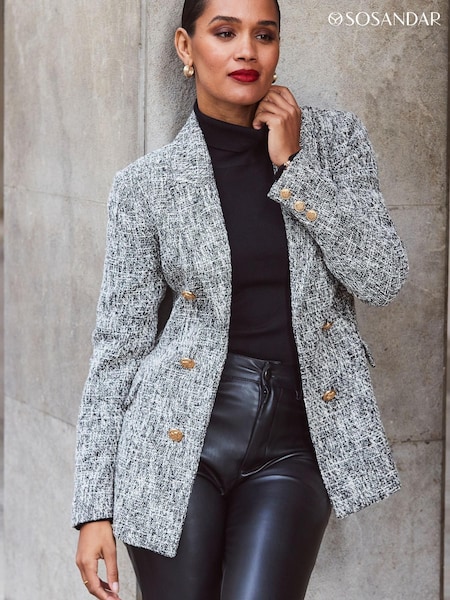 Sosandar Black Formal Boucle Blazer (K35871) | €50