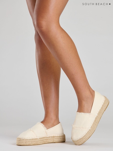 Кремовый - South Beach Frayed Espadrille (K36877) | €17