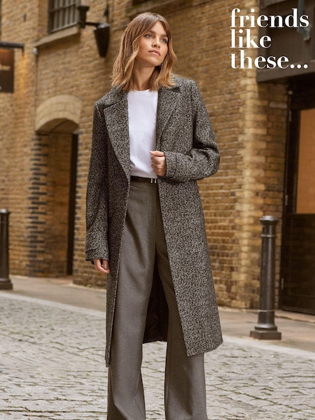 Friends Like These Black/White Longline Tailored Smart Coat (K37228) | kr1 271
