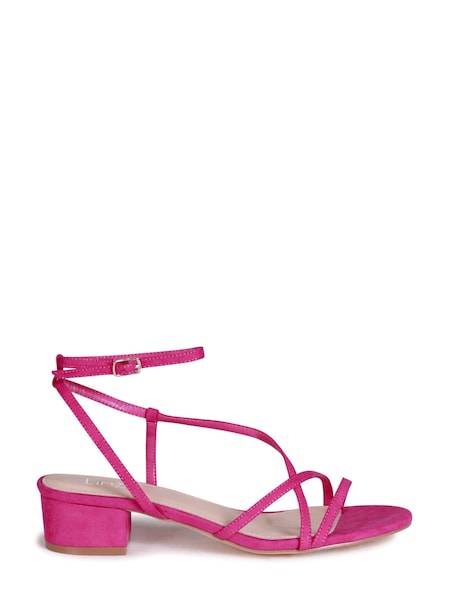 Розовый фуксиевый  - Linzi Calista Block Heeled Sandal With Cross Over Front Straps (K38992) | €20