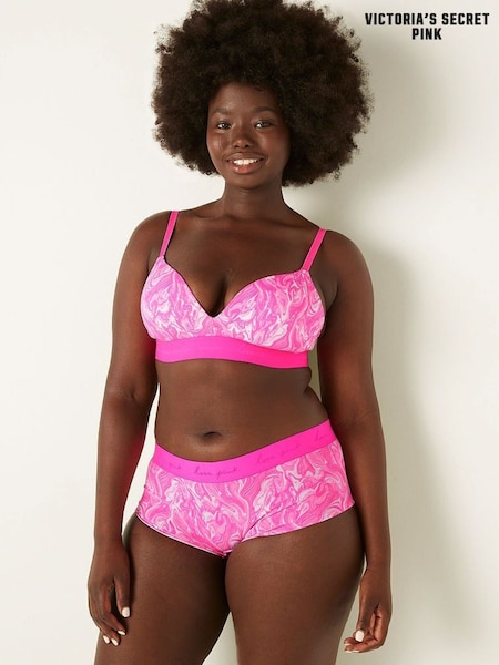 Victoria's Secret PINK Atomic Pink Marble Non Wired Push Up Smooth T-Shirt Bra (K39069) | €15.50 - €18