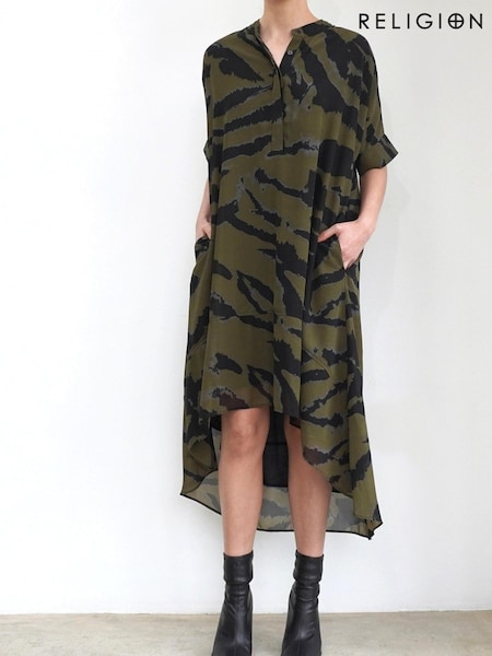 Religion Brown High Low Shirt Dress (K39371) | €65