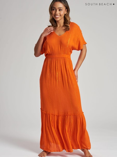 South Beach Crinkle Metallic Maxi Beach Dress (K39651) | €20