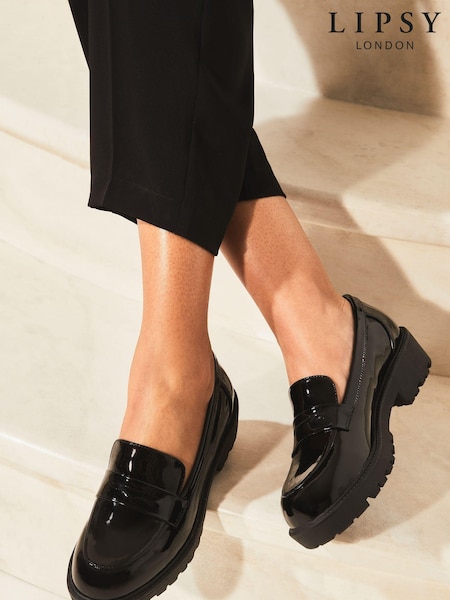 Lipsy Flat Patent Chunky Slip On Loafer (K39926) | € 29