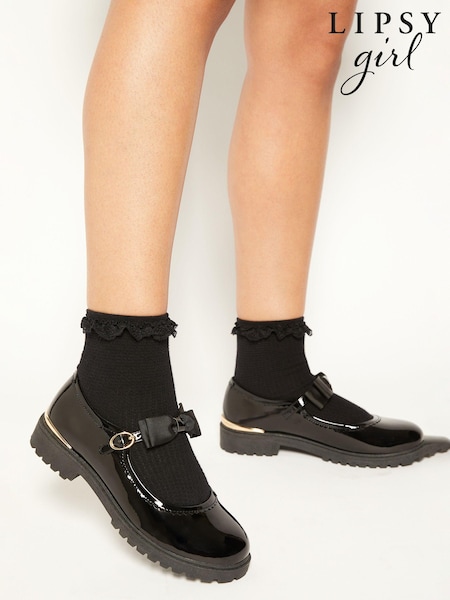 Lipsy Metal Clip Patent Bow Strap School Shoe (K39961) | 18 € - 21 €