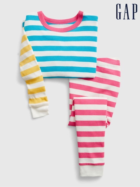 Gap Blue/Pink/Yellow Stripe Long Sleeve Pyjamas (K40681) | €12.50