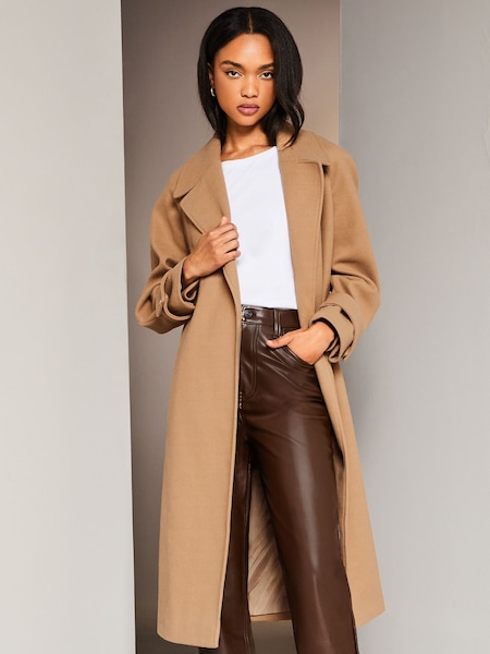 Camel - Lipsy Eleganter Wickel-Trenchcoat mit Gürtel (K40945) | 54 €