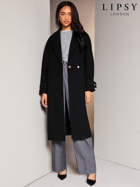 Schwarz - Lipsy Eleganter Wickel-Trenchcoat mit Gürtel (K40946) | 54 €